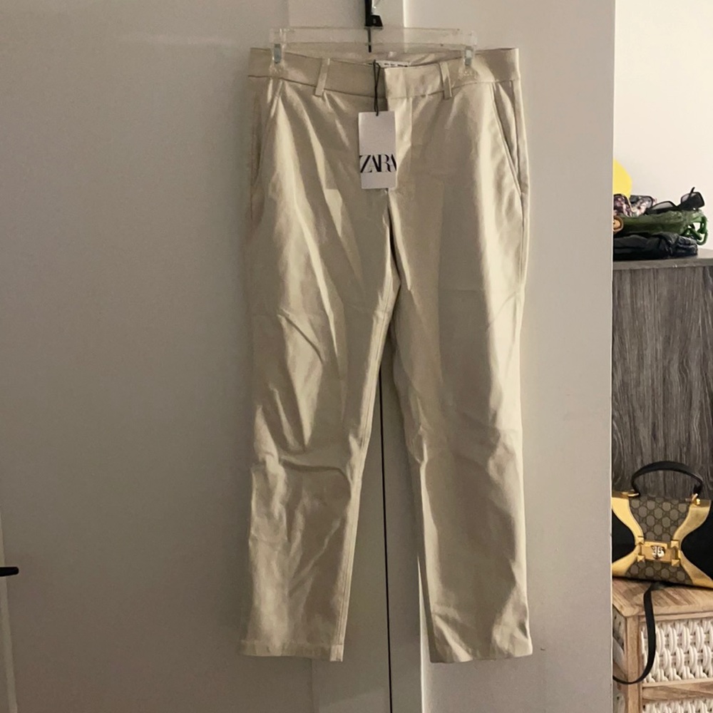 Zara Cream Leather Pants